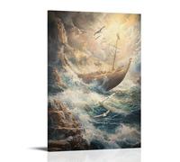 HKXXMTQMM Christian Mural - Noahs Ark- Covenant in The Storm Contemporary Hanging Wall Art - Decorative Mural Design12x18inch(30x45cm)