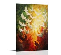 HKXXMTQMM Christian Mural - Pentecost- Flames of The Holy Spirit Contemporary Hanging Wall Art - Decorative Mural Design16x24inch(40x60cm)