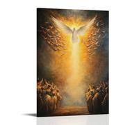 HKXXMTQMM Christian Mural - Pentecost- The Descent of The Holy Spirit Contemporary Hanging Wall Art - Decorative Mural Design24x36inch(60x90cm)