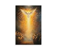 HKXXMTQMM Christian Mural - Pentecost- The Descent of The Holy Spirit Contemporary Hanging Wall Art - Decorative Mural Design08x12inch(20x30cm)