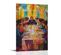 HKXXMTQMM Christian Mural - The Last Supper- A Sacred Gathering Contemporary Hanging Wall Art - Decorative Mural Design24x36inch(60x90cm)