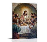 HKXXMTQMM Christian Mural - The Last Supper- Jesus Breaking Bread with Disciples Contemporary Hanging Wall Art - Decorative Mural Design20x30inch(50x75cm)