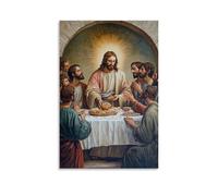 HKXXMTQMM Christian Mural - The Last Supper- Jesus Breaking Bread with Disciples Contemporary Hanging Wall Art - Decorative Mural Design12x18inch(30x45cm)