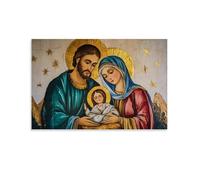 HKXXMTQMM Christian Mural- The Nativity Scene with Mary And Joseph Contemporary Hanging Wall Art - Decorative Mural Design24x36inch(60x90cm)