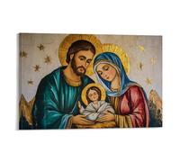 HKXXMTQMM Christian Mural- The Nativity Scene with Mary And Joseph Contemporary Hanging Wall Art - Decorative Mural Design20x30inch(50x75cm)