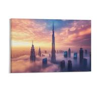 HKXXMTQMM City Poster- Dubai - Desert Dreams And Sky-High Ambitions Contemporary Hanging Wall Art - Decorative Mural Design16x24inch(40x60cm)
