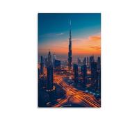 HKXXMTQMM City Poster Dubai- Futuristic Skyline of Desert Dreams Contemporary Hanging Wall Art - Decorative Mural Design20x30inch(50x75cm)