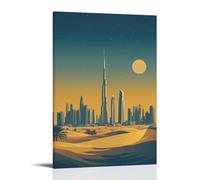 HKXXMTQMM City Poster- Dubai Horizons - Where Modernity Meets The Desert Contemporary Hanging Wall Art - Decorative Mural Design24x36inch(60x90cm)