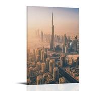 HKXXMTQMM City Poster- Dubai Horizons - Where Modernity Meets The Desert Contemporary Hanging Wall Art - Decorative Mural Design08x12inch(20x30cm)