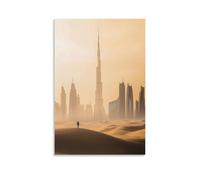 HKXXMTQMM City Poster- Dubai - Where Desert Sands Meet Futuristic Skies Contemporary Hanging Wall Art - Decorative Mural Design20x30inch(50x75cm)