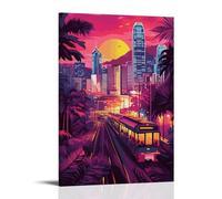 HKXXMTQMM City Poster- Hong Kong - The Vibrant Pearl of The Orient Contemporary Hanging Wall Art - Decorative Mural Design12x18inch(30x45cm)