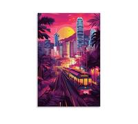 HKXXMTQMM City Poster- Hong Kong - The Vibrant Pearl of The Orient Contemporary Hanging Wall Art - Decorative Mural Design20x30inch(50x75cm)