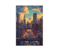 HKXXMTQMM City Poster- New York - Concrete Jungle Where Dreams Are Made Contemporary Hanging Wall Art - Decorative Mural Design24x36inch(60x90cm)