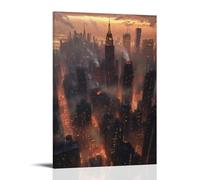 HKXXMTQMM City Poster- New York - The City That Never Sleeps Contemporary Hanging Wall Art - Decorative Mural Design20x30inch(50x75cm)