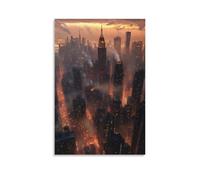 HKXXMTQMM City Poster- New York - The City That Never Sleeps Contemporary Hanging Wall Art - Decorative Mural Design20x30inch(50x75cm)