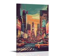 HKXXMTQMM City Poster- New York - The City That Never Sleeps Contemporary Hanging Wall Art - Decorative Mural Design24x36inch(60x90cm)