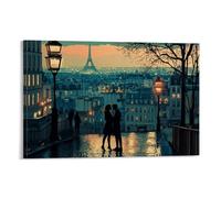 HKXXMTQMM City Poster Paris- Romance Woven in Every Street Contemporary Hanging Wall Art - Decorative Mural Design12x18inch(30x45cm)