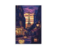 HKXXMTQMM City Poster- Paris - The Eternal City of Love And Lights Contemporary Hanging Wall Art - Decorative Mural Design12x18inch(30x45cm)