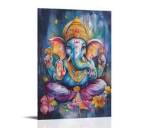 HKXXMTQMM Elegant Watercolor Ganesha Painting for Positive Energy Wall Art Contemporary Hanging Wall Art - Decorative Mural Design12x18inch(30x45cm)