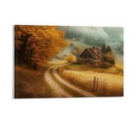 HKXXMTQMM Landscape - Autumn Whispers in The Bohemian Countryside Contemporary Hanging Wall Art - Decorative Mural Design16x24inch(40x60cm)