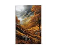 HKXXMTQMM Landscape - Autumn Whispers in The Scottish Highlands Contemporary Hanging Wall Art - Decorative Mural Design24x36inch(60x90cm)