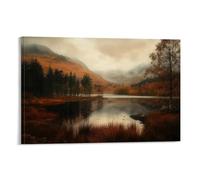 HKXXMTQMM Landscape - Autumn Whispers in The Scottish Highlands Contemporary Hanging Wall Art - Decorative Mural Design16x24inch(40x60cm)