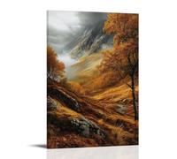 HKXXMTQMM Landscape - Autumn Whispers in The Scottish Highlands Contemporary Hanging Wall Art - Decorative Mural Design24x36inch(60x90cm)