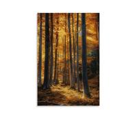 HKXXMTQMM Landscape - Enchanted Forest of Bavaria in Autumn Contemporary Hanging Wall Art - Decorative Mural Design12x18inch(30x45cm)