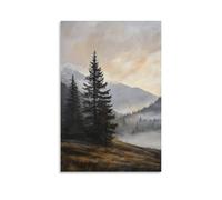 HKXXMTQMM Landscape - Misty Dawn in The Alpine Valley Contemporary Hanging Wall Art - Decorative Mural Design08x12inch(20x30cm)