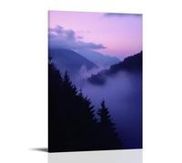 HKXXMTQMM Landscape - Misty Dawn in The Alpine Valley Contemporary Hanging Wall Art - Decorative Mural Design08x12inch(20x30cm)