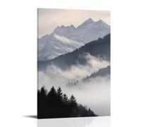 HKXXMTQMM Landscape - Misty Morning Over The Swiss Alps Contemporary Hanging Wall Art - Decorative Mural Design08x12inch(20x30cm)