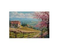 HKXXMTQMM Landscape - Spring Blossoms in An Italian Vineyard Contemporary Hanging Wall Art - Decorative Mural Design20x30inch(50x75cm)