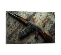 HKXXMTQMM Military Weapons- AK-47 - The Icon of Modern Warfare Contemporary Hanging Wall Art - Decorative Mural Design20x30inch(50x75cm)
