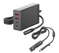 HKY 156W USB C Car Charger 4 Multiple Ports PD3.1 140W, QC3.0 Super Fast Charging for Multiple Devices,Desktop/Car Charging Station Power Inverter, Cigarette Lighter USB Charger with Cable