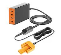 HKY Convertor Compatible with 20V DeWalt Battery Adapter to Multi Port USB C Fast Charging Station PD3.0 160W 4 USB-C Charging Ports (1x100W+3x20W) 1.6M Cord with ON/OFF Switch for MacBook/iPad/iPhone