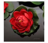 HKYBCF Artificial Water Lily Artificial RED Lotus Leaves flowers Water Lily fake ponds swimming flowers Floating Pool home garden Plants Wedding (Color : C97)