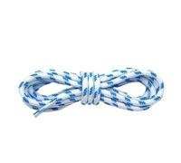 HKYBCF Hiking shoelaces 4 Pair 5MM Round Shoelaces Solid Laces Polyester Matching Sports Shoes Tooling Boots Hiking for men(White Blue,140cm)