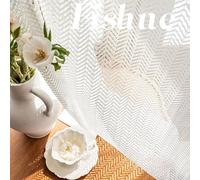 HKYBCF Postmodern Style Solid Window Sheer Curtains for Living Room Modern Voile Lace White Tulle Cortinas Para Salon Bedroom Blinds (Color : Colour- 01, Size : PENCIL PLEATS_W150CM X L250CM)