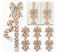 HKYFNNBW 6PCS Easter Bow Decoration 78.8 Inch Large Ribbon Bows Carrot Buuny Home Holiday Birthday Party Kitchen Cabinet Decor (6PCS-White, 200cm/78.74inch)