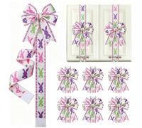 HKYFNNBW 6PCS Easter Bow Decoration 78.8 Inch Large Ribbon Bows Carrot Buuny Home Holiday Birthday Party Kitchen Cabinet Decor (6PCS-Multi-Color, 200cm/78.74inch)