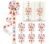 HKYFNNBW 6PCS Easter Bow Decoration 78.8 Inch Large Ribbon Bows Carrot Buuny Home Holiday Birthday Party Kitchen Cabinet Decor (6PCS-Multicolor 6, 200cm/78.74inch)