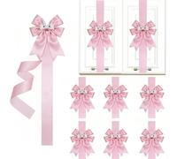HKYFNNBW 6PCS Easter Bow Decoration 78.8 Inch Large Ribbon Bows Carrot Buuny Home Holiday Birthday Party Kitchen Cabinet Decor (6PCS-Pink 4, 200cm/78.74inch)
