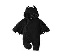 HKYFNNBW-Baby Halloween Romper Jumpsuit Long Sleeve Hooded Devil Costume Newborn Romper Halloween Baby Jumpsuit (Black, 4-6 Months)