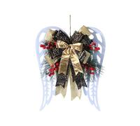 HKYFNNBW-Christmas Angel Wings Wreath Rustic Red Berry Wreath Artificial Garland With Bow Front Door Christmas Decorations (Multi-color, 40cm*33cm/15.75''*12.99'')
