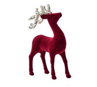 HKYFNNBW-Christmas Elk Ornament Glitter Antler Elk Desktop Decor Velvet Reindeer Decoration Home Living Room Decoration (Red 2, 22 * 13cm/8.66 * 5.12inches)