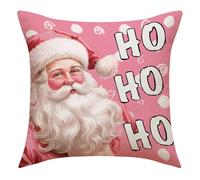 HKYFNNBW-Christmas Pillow Covers 18x18 Cushion Pillow Case Santa Snowman Wreath Cushion Covers Home Farmhouse Sofa Decoration (Pink, 45cm*45cm/18''*18'')