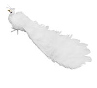 HKYFNNBW Christmas Tree Ornaments Glittered Long Tail Peacock Feathers Decorations Glitter Birds Clip On Home Xmas Party Decor (2PCS-White, 37 * 12 * 13cm/14.57 * 4.72 * 5.12inches)