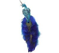 HKYFNNBW Christmas Tree Ornaments Glittered Long Tail Peacock Feathers Decorations Glitter Birds Clip On Home Xmas Party Decor (1PC-Blue 2, 30 * 9 * 7cm/11.8 * 3.5 * 2.1inches)