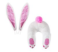 HKYFNNBW-Easter Door Wreath with Bunny Butt Ears Decorations Bunny Butt Wreath Thief Bunny Butt Wreath Happy Easter Decorations (Pink Plaid 3, One Size)