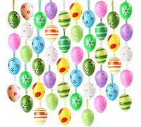 HKYFNNBW Easter Eggs Decorations Set Colorful Plastic Tree Hanging Ornament For Home Spring Holiday Party Basket Filler Decor (24PCS-Multi-Color 4, 6cm/2.36inches)